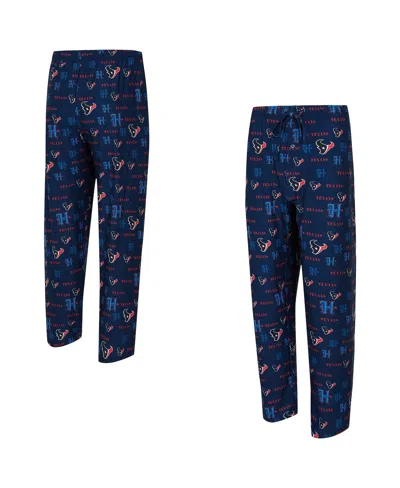 Concepts Sport Men's Navy Houston Texans Mosaic All Over Print Pants In Blue