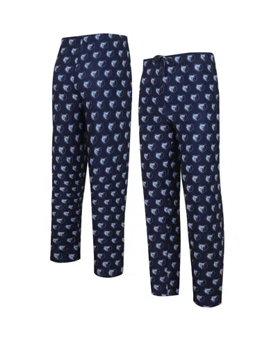 Concepts Sport Men's Navy Memphis Grizzlies Gauge Allover Print Pants In Blue