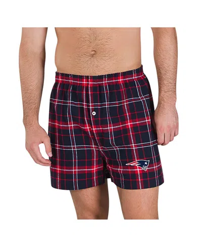 Concepts Sport Men's Navy/red New England Patriots Ultimate Flannel Boxers In Multi