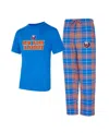 Concepts Sport Men's New York Islanders Vector Top Pants And Sleep Set In Blue