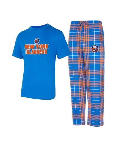 Concepts Sport Men's New York Islanders Vector Top Pants And Sleep Set In Blue