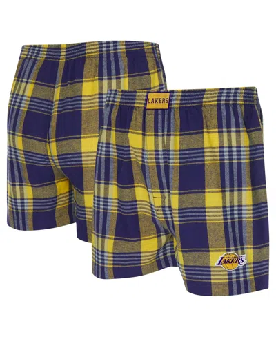 Concepts Sport Men's Purple Los Angeles Lakers Region Flannel Boxer Shorts