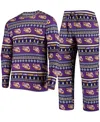 Concepts Sport Men's Purple Lsu Tigers Ugly Sweater Knit Long Sleeve Top And Pant Set In Purple