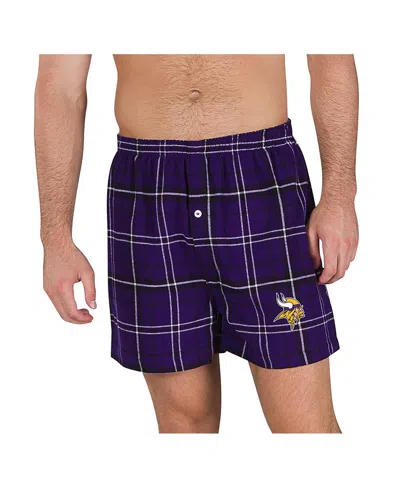 Concepts Sport Men's Purple/black Minnesota Vikings Ultimate Flannel Boxers