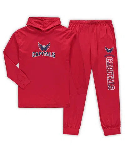 CONCEPTS SPORT MEN'S RED WASHINGTON CAPITALS BIG AND TALL PULLOVER HOODIE AND JOGGERS SLEEP SET