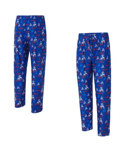 Concepts Sport Men's Royal New England Patriots Retro Mosaic Allover Print Knit Pants In Blue