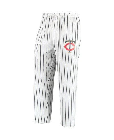 Concepts Sport Men's White, Navy Minnesota Twins Vigor Lounge Pant In White,navy