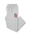 Concepts Sport Men's White, Navy San Diego Padres Big And Tall Pinstripe Sleep Pants In White,navy