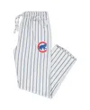 Concepts Sport Men's White, Royal Chicago Cubs Big And Tall Pinstripe Sleep Pants In White,royal