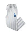 Concepts Sport Men's White, Royal Los Angeles Dodgers Big And Tall Pinstripe Sleep Pants In White,royal