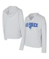 Concepts Sport Men's White/gray Air Force Falcons French Terry Striped V-neck Pullover Hoodie In Blue