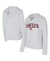 Concepts Sport Men's White/gray Minnesota Golden Gophers French Terry Striped V-neck Pullover Hoodie In Multi