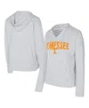 Concepts Sport Men's White/gray Tennessee Volunteers French Terry Striped V-neck Pullover Hoodie In White