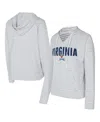 Concepts Sport Men's White/gray Virginia Cavaliers French Terry Striped V-neck Pullover Hoodie In Multi