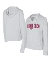 Concepts Sport Men's White/gray Virginia Tech Hokies French Terry Striped V-neck Pullover Hoodie In Multi