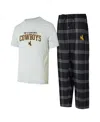 Concepts Sport Men's Wyoming Cowboys T-shirt And Pants In Black