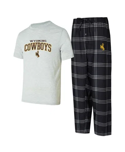 Concepts Sport Men's Wyoming Cowboys T-shirt And Pants In Black,gray