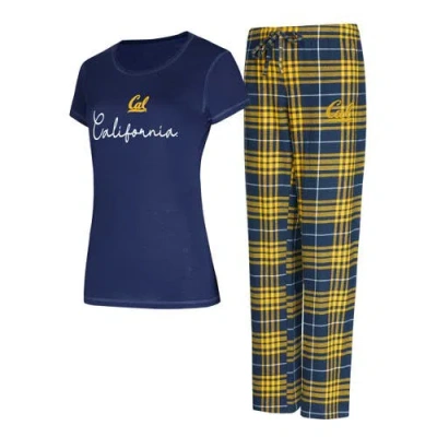 Concepts Sport Navy Cal Bears Vector T-shirt & Flannel Pants Sleep Set