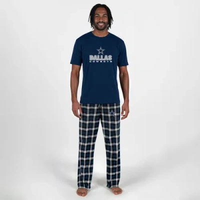Concepts Sport Navy Dallas Cowboys Big & Tall Highland Sleep Set In Blue
