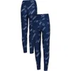 Concepts Sport Navy Dallas Cowboys Breakthrough Allover Print Knit Sleep Leggings In Blue