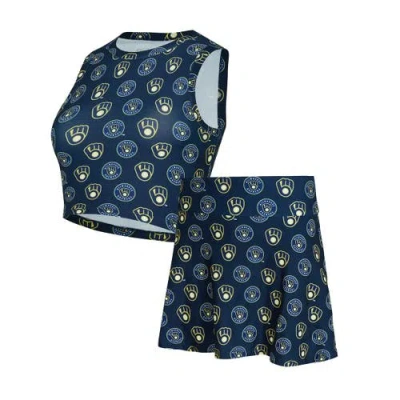Concepts Sport Navy Milwaukee Brewers Knit Tank Top & Skort Set