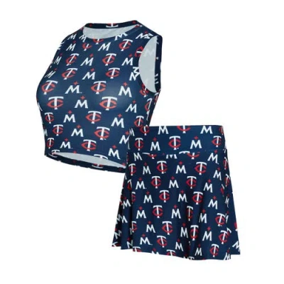Concepts Sport Navy Minnesota Twins Knit Tank Top & Skort Set In Blue