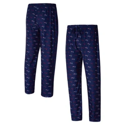 Concepts Sport Navy New England Patriots Record Allover Print Knit Pants In Blue