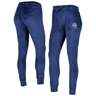 Concepts Sport Navy Seattle Sounders Fc Intermission Velour Cuffed Pants In Blue