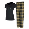 Concepts Sport Women's New Orleans Saints Vector T-shirt Flannel Pants Sleep Set In Black