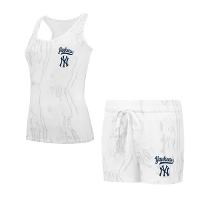 Concepts Sport New York Yankees Quartz Tank Top & Shorts Set In Cream