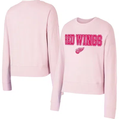 Concepts Sport Pink Detroit Red Wings Tonal Pullover Tri-blend Sweatshirt