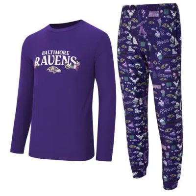 Concepts Sport Purple Baltimore Ravens Chestnut Long Sleeve Top & Pants Set