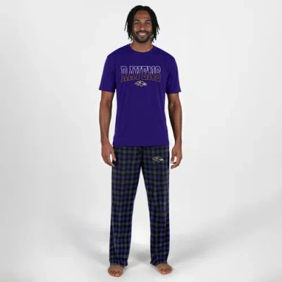 Concepts Sport Purple Baltimore Ravens Highland Sleep Set In Blue