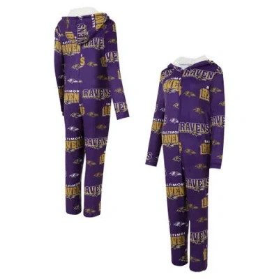 Concepts Sport Purple Baltimore Ravens  Roadway Allover Print Microfleece Full-zip Union Suit