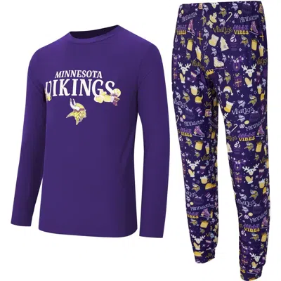 Concepts Sport Purple Minnesota Vikings Chestnut Long Sleeve Top & Pants Set