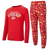 Concepts Sport Red Kansas City Chiefs Chestnut Long Sleeve Top & Pants Set In Red