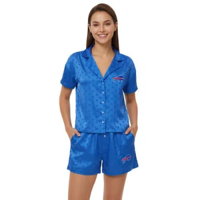 Concepts Sport Royal Buffalo Bills Wink Dot Satin Jacquard Sleep Set