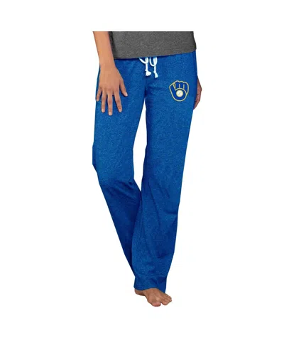 Concepts Sport Royal Milwaukee Brewers Women's Cooperstown Quest Knit Pants In Blue