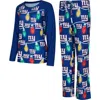 Concepts Sport Royal New York Giants Garland Knit Raglan Long Sleeve T-shirt & Pants Set In Royal