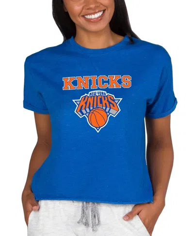 Concepts Sport Royal New York Knicks Nba Women's Concepts Mainstream Terry Ss Top In Blue