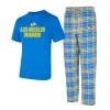 Concepts Sport Men's Royal/gold Los Angeles Rams Vector T-shirt Flannel Pants Sleep Set In Royal