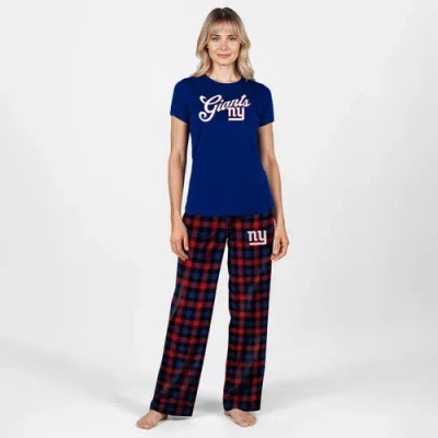 Concepts Sport Royal/red New York Giants Highland Sleep Set