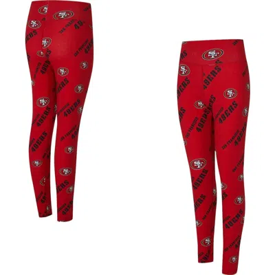 Concepts Sport Scarlet San Francisco 49ers Mosaic Allover Print Leggings In Red