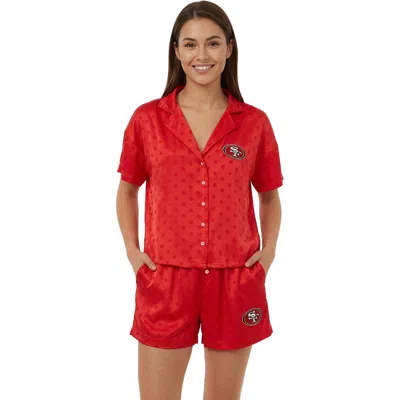 Concepts Sport Scarlet San Francisco 49ers Wink Dot Satin Jacquard Sleep Set