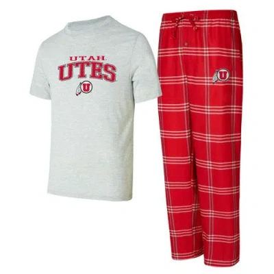 Concepts Sport Men's Utah Utes T-shirt Pants Sleep Set In Red