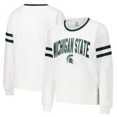 Concepts Sport White Michigan State Spartans Borough French Terry Arch Over Long Sleeve T-shirt