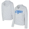Concepts Sport White/gray Detroit Lions Liftoff Striped V-neck Hoodie In Gray