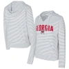 Concepts Sport Women's White/gray San Francisco 49ers Liftoff Striped Notch Neck Pullover Hoodie In White