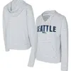 Concepts Sport Women's White/gray Seattle Seahawks Liftoff Striped V-neck Hoodie In White