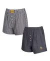 Concepts Sport Women's 2-pack Black Minnesota Vikings Stripes And Solids Boxer Shorts Set In Multi